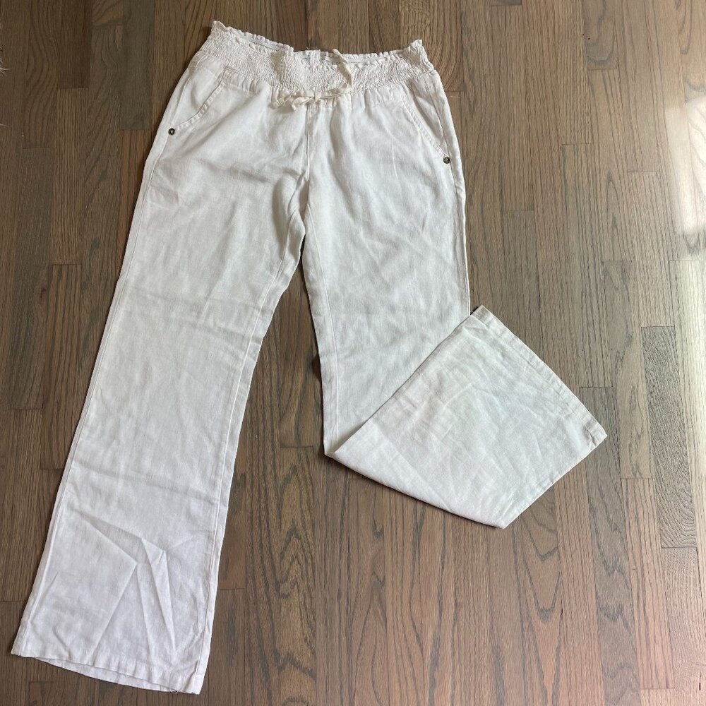 Love Tree Wide Leg Linen Pants White Size Medium NWOT